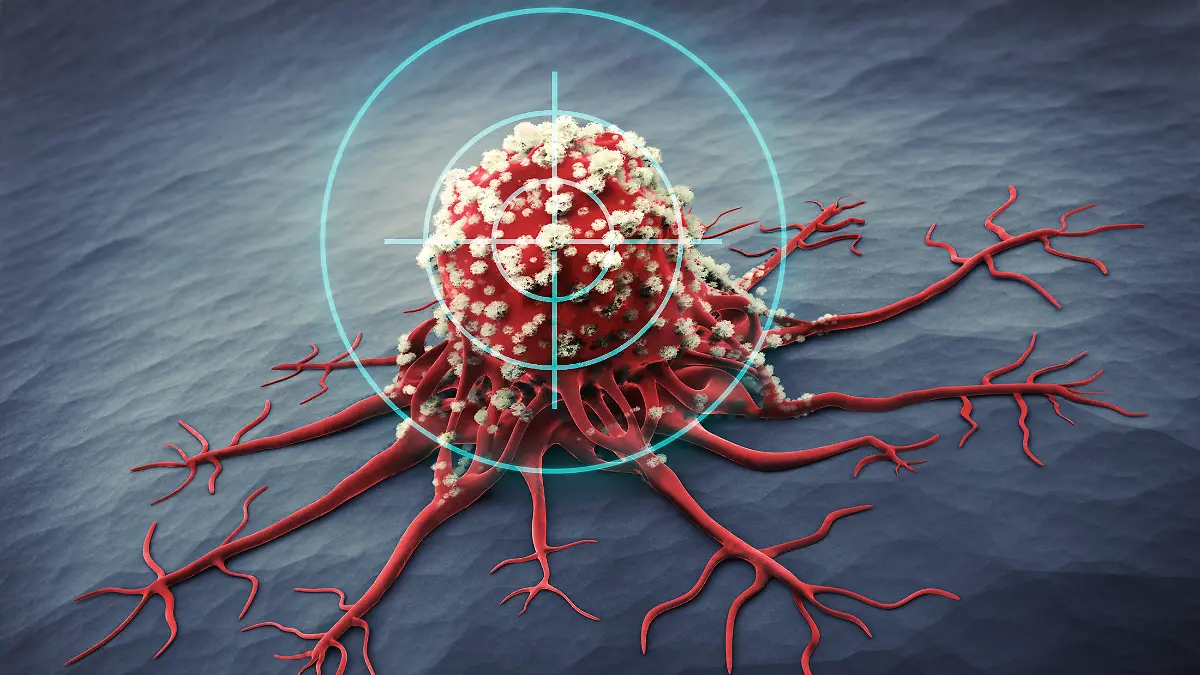 3D Rendering of a cancer cell - medical illustration
