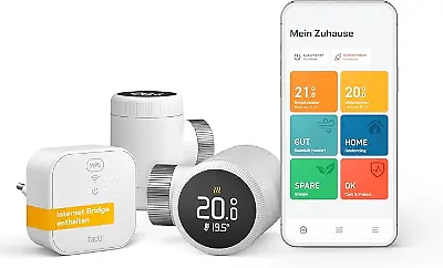 Tado° smartes Heizkörperthermostat X – Starter Kit mit Bridge X