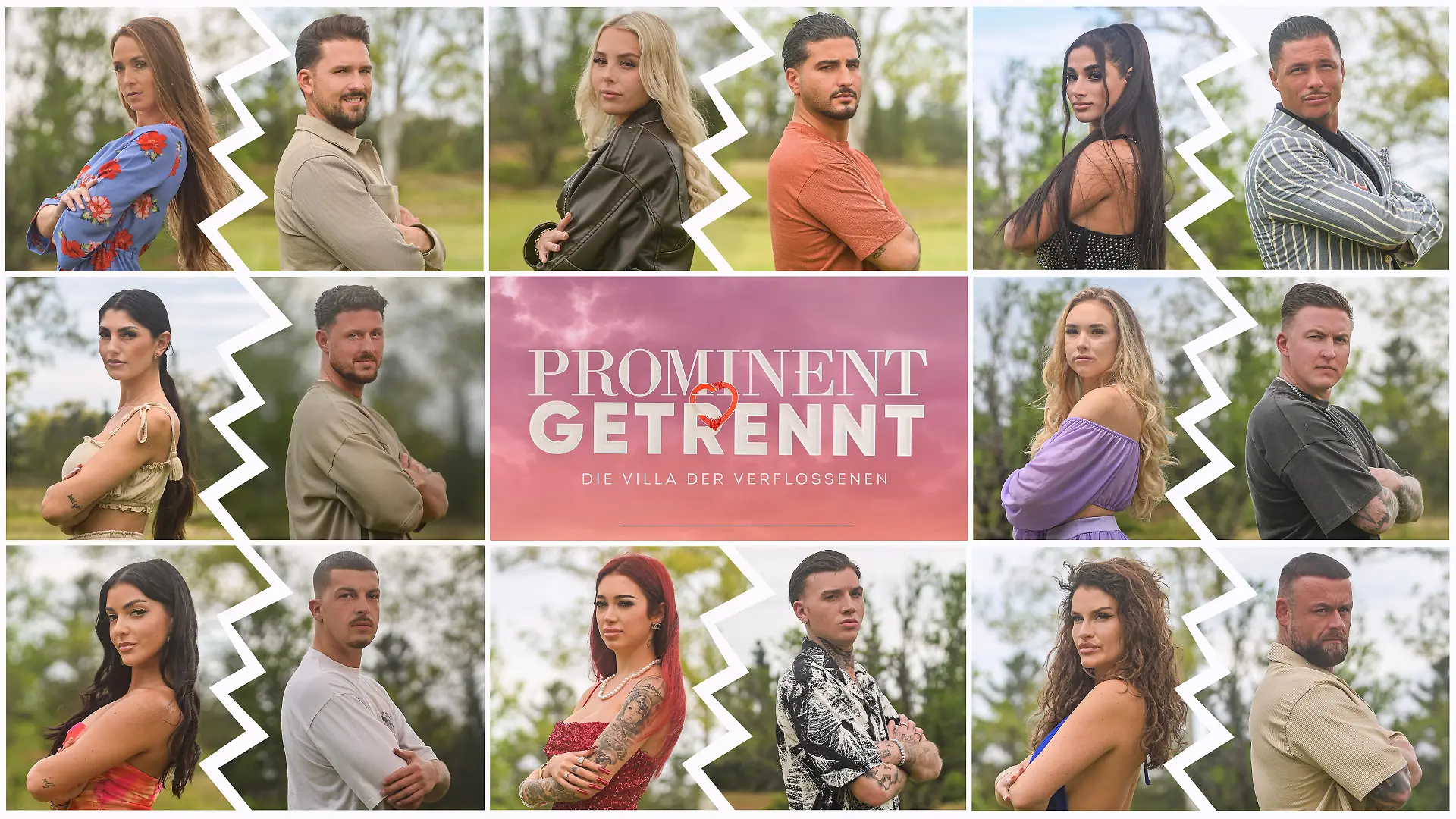 Der Cast der vierten Staffel v.l.n.r.: Christina Grass und Marco Cerullo, Jana Klein und Sidar Sahin, Pamela Ghazal und Alan Wey, Yeliz Koc und Jannik Kontalis, Laura Peuker und Jonny Jaspers, Jennifer Iglesias und Nico Müller, Ariel und Giuliano Hediger, Babu und Felix Davidson