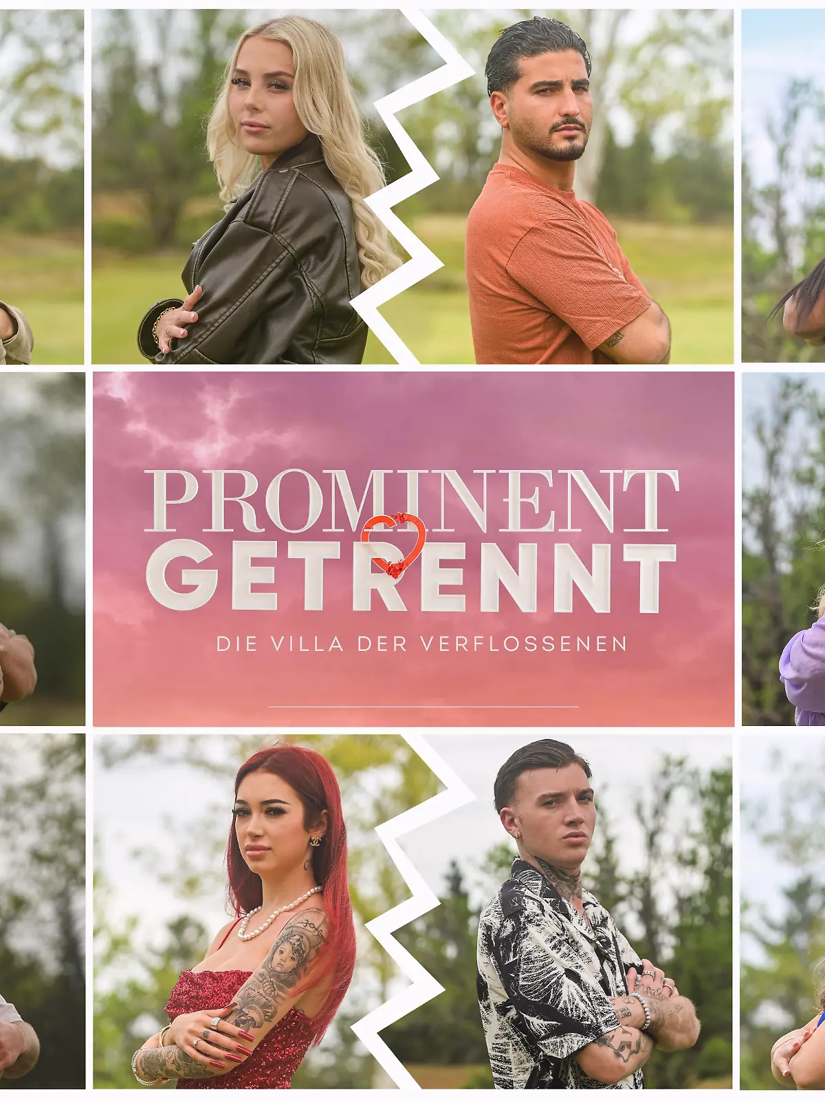 Der Cast der vierten Staffel v.l.n.r.: Christina Grass und Marco Cerullo, Jana Klein und Sidar Sahin, Pamela Ghazal und Alan Wey, Yeliz Koc und Jannik Kontalis, Laura Peuker und Jonny Jaspers, Jennifer Iglesias und Nico Müller, Ariel und Giuliano Hediger, Babu und Felix Davidson