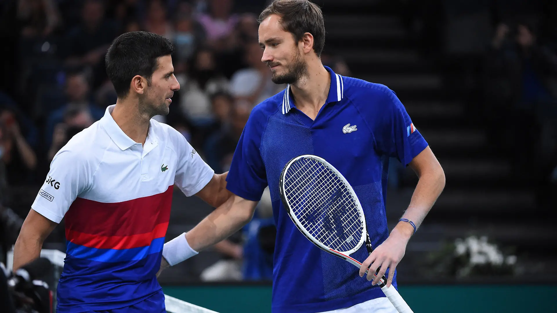 Novak Djokovic (SRB) wins the final at the 2021 Rolex Paris Masters at the Accor Arena in Paris, FRANCE, on November 7, 2021. Photo by Corinne Dubreuil/ABACAPRESS.COM