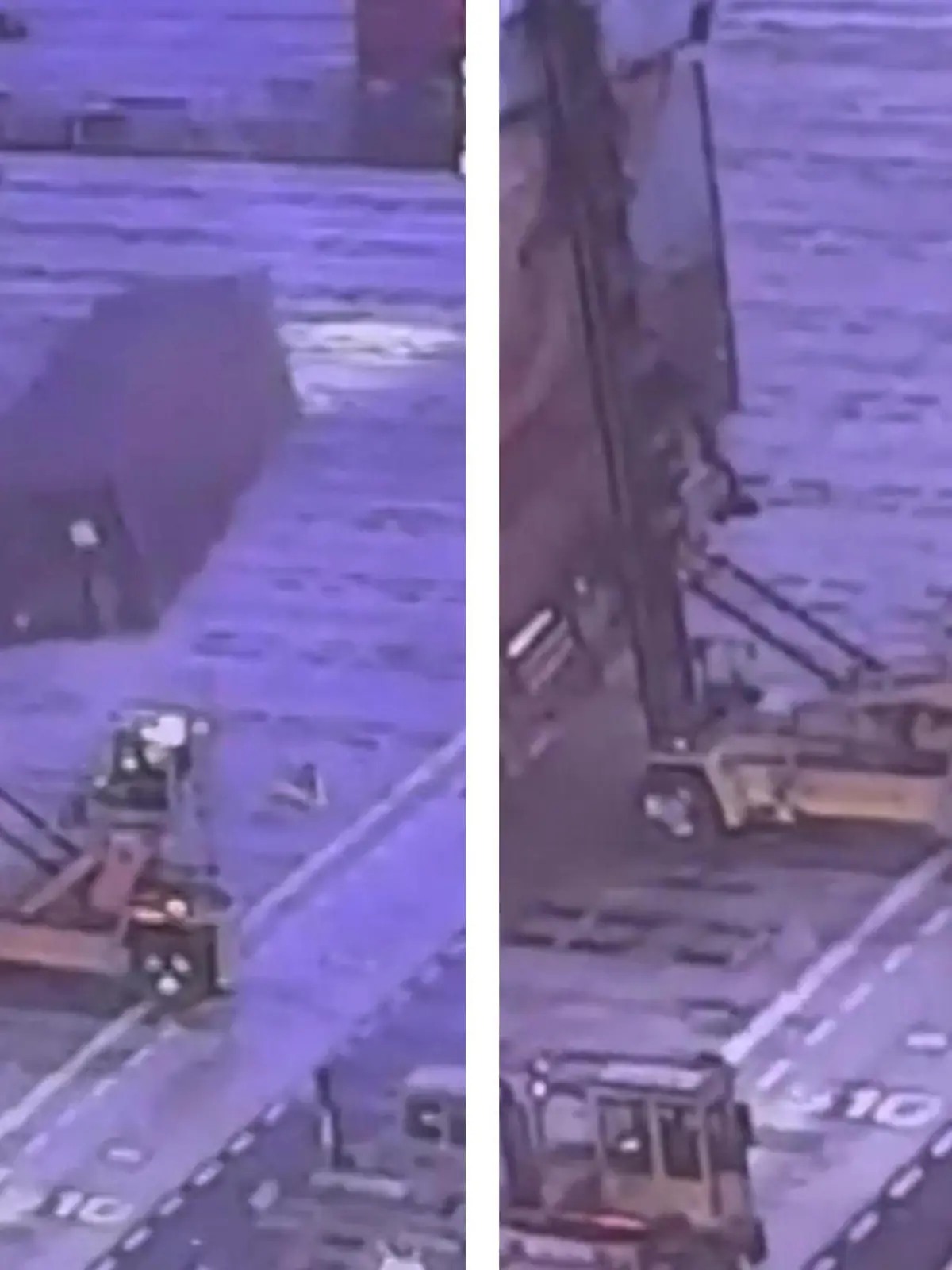 Bild zu: "Schock am Dock! Container zertrümmert Fahrerhaus"
