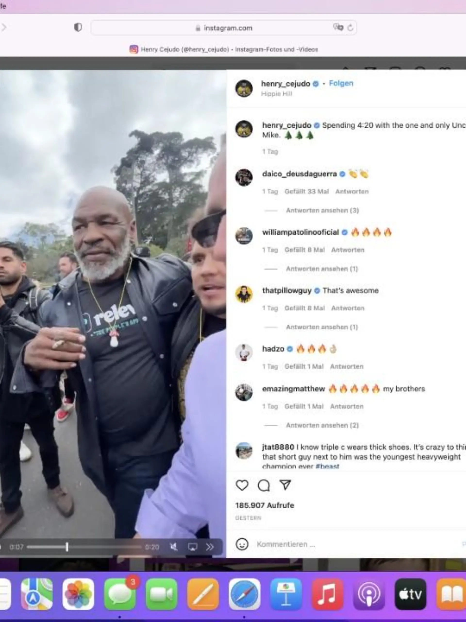 Mike Tyson soll vor dem Flug gekifft haben.