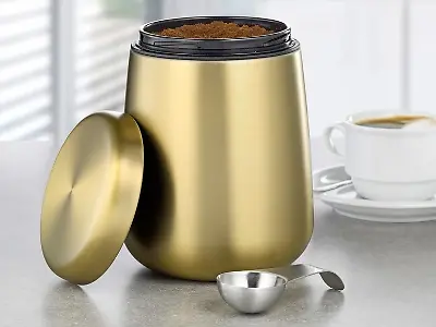 Esmeyer Edelstahl Kaffeevorratsdose inklusive Löffel im Deckel