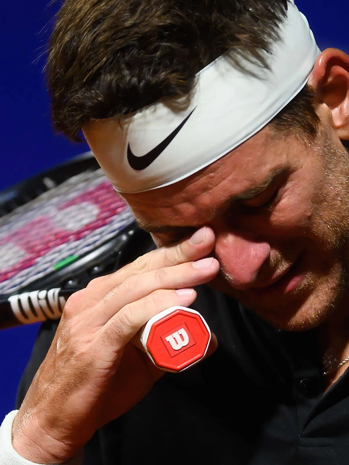 Tennisspieler Juan Martin Del Potro weint im Match gegen Federico Delbonis in Buenos Aires. 