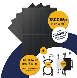 Quattro-Komplettpaket mit optionaler Halterung (1800Wp+) Bifazial
