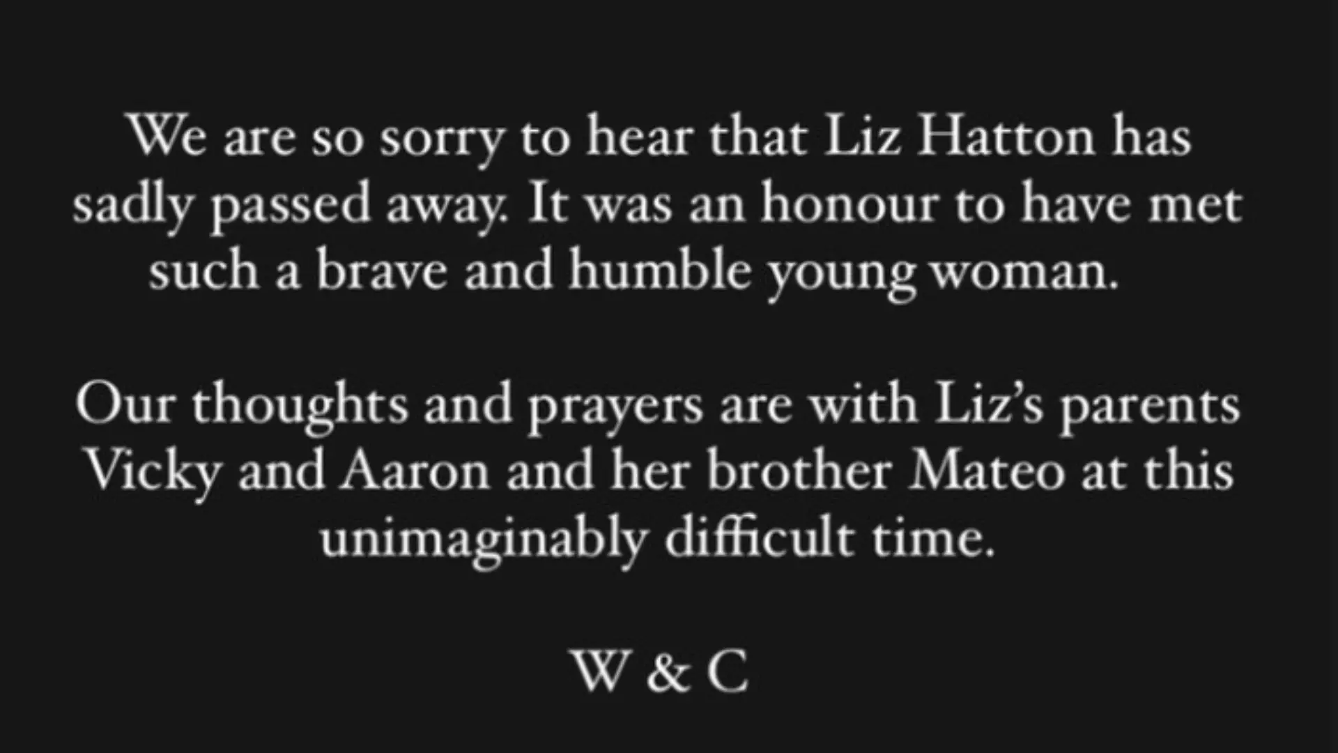 Kate und William trauern bei Instagram um Liz Hatton