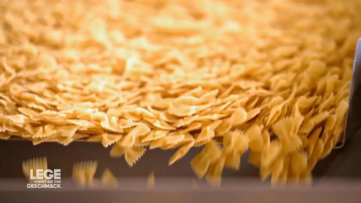 Lege reist in eine Nudelfabrik 100 verschiedene Sorten