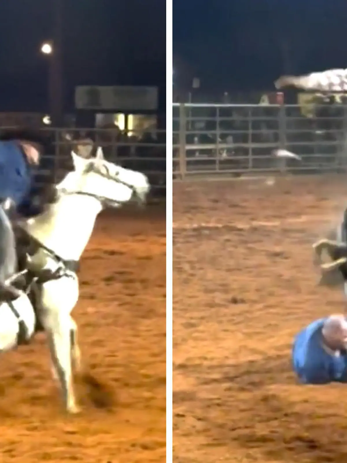 Bild zu: "Chaos bei Rodeo! Pferde krachen ineinander"
