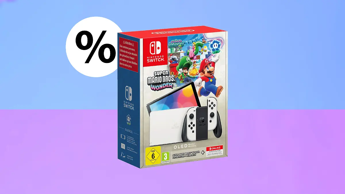 Nintendo Switch OLED mit Mario im Angebot am Cyber Monday.
