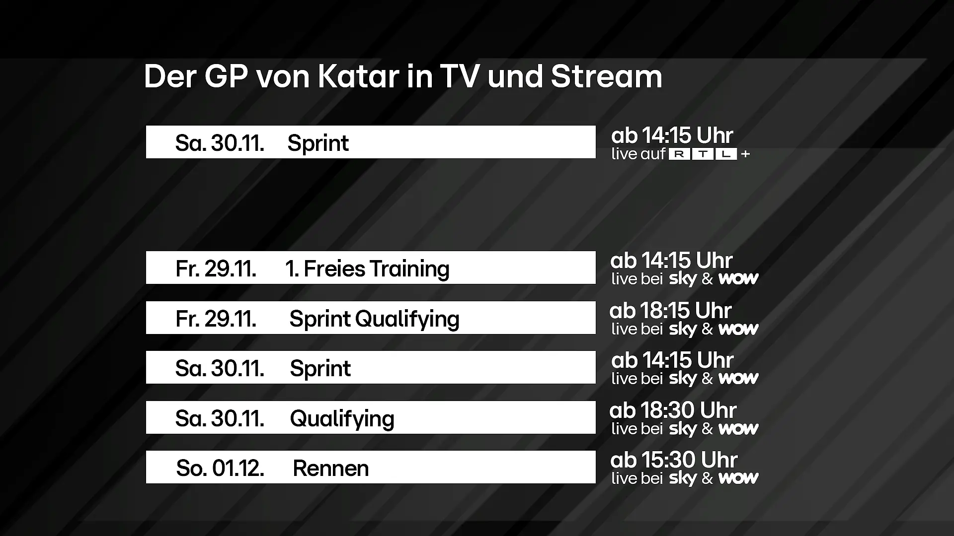 Die Formel 1 macht Halt in Katar!
