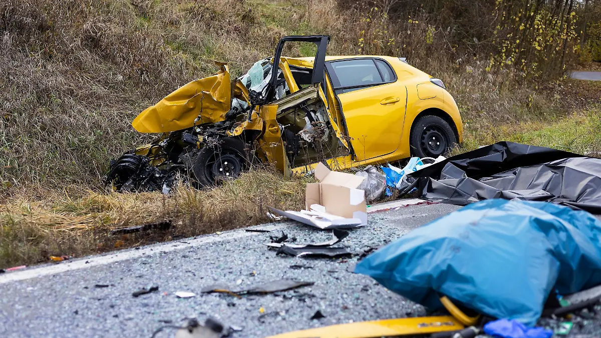 Die junge Autofahrerin starb noch am Unfallort an ihren schweren Verletzungen.