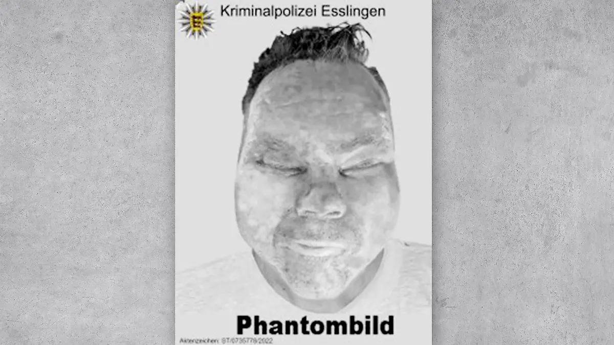 Phantombild eines unbekannten Toten aus Esslingen
