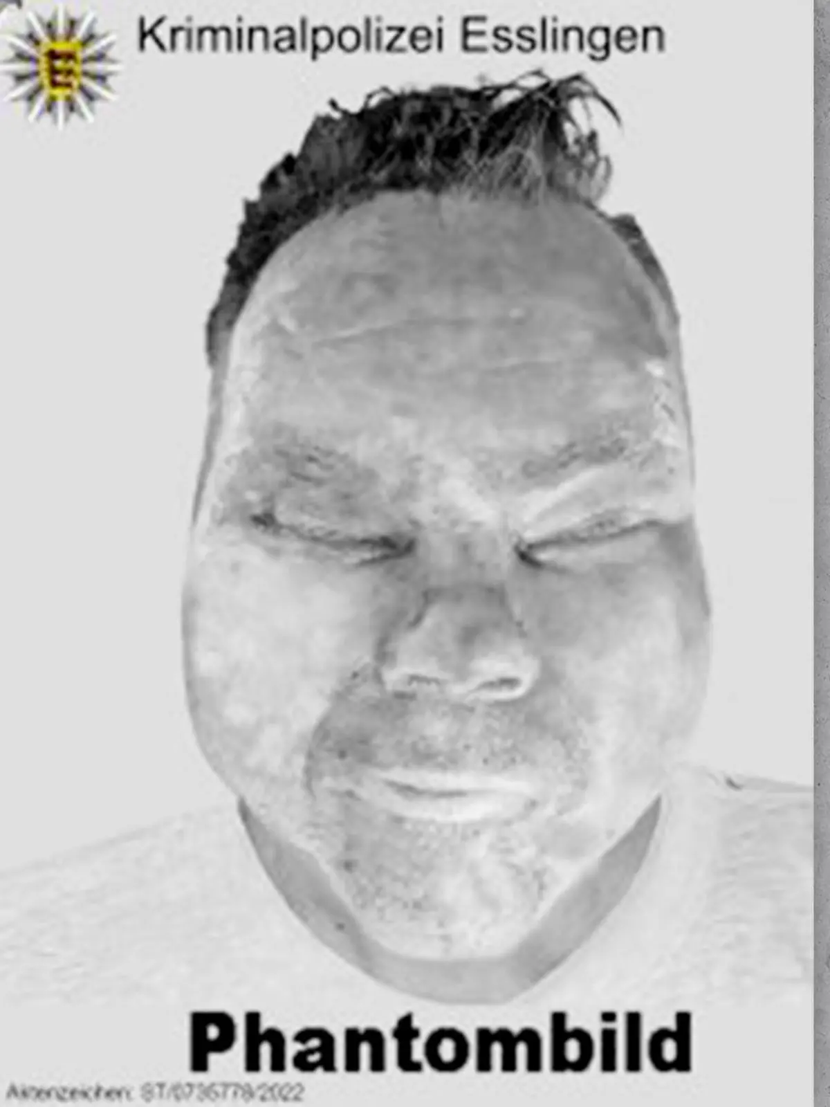 Phantombild eines unbekannten Toten aus Esslingen