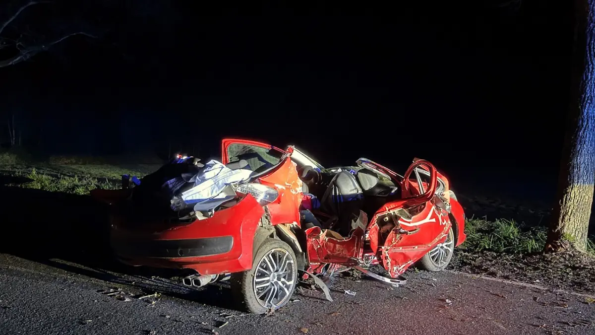 Bei dem Unfall werden vier Insassen eingeklemmt. 