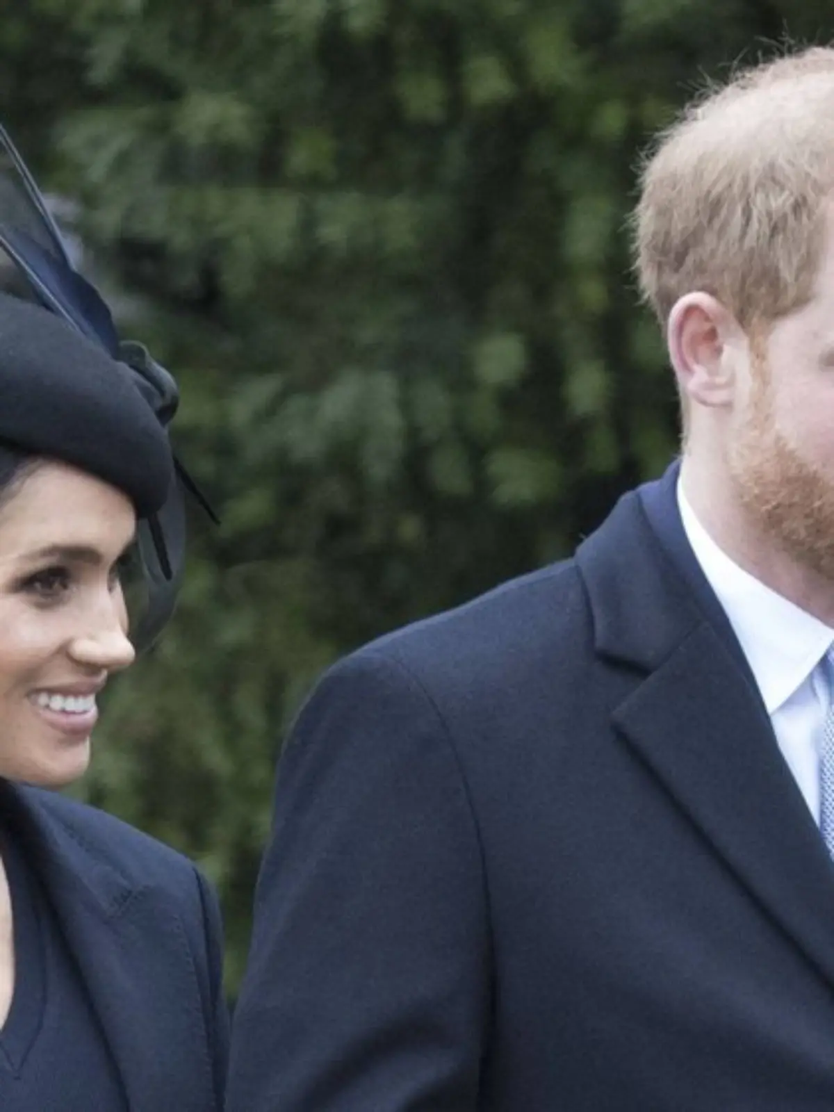 Prinz Harry und Herzogin Meghan nach dem Weihnachtsgottesdienst in Sandringham im Jahr 2018.
