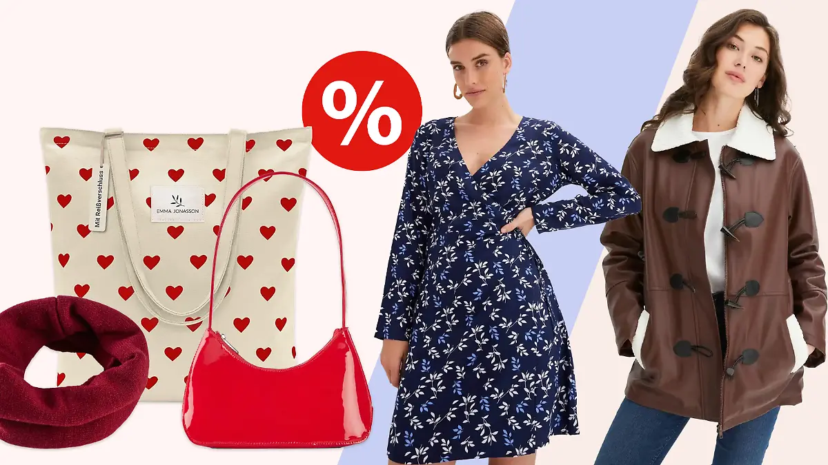 Unterschiedliche Mode-Pieces vor einem hellbeigen Hintergrund.