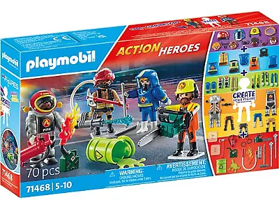 Playmobil 71468 My Figures Feuerwehr Spielset, Mehrfarbig