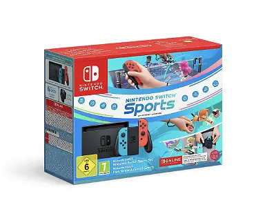 Nintendo Switch + Nintendo Switch Sports-Set + Nintendo Switch Online 12-monatige Einzelmitgliedschaft