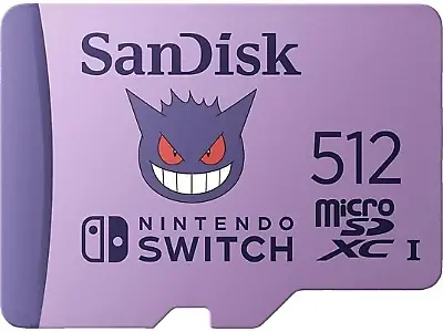 SanDisk Pokémon Gengar microSD-Karte 512 GB, Flash-Speicherkarte, Lila
