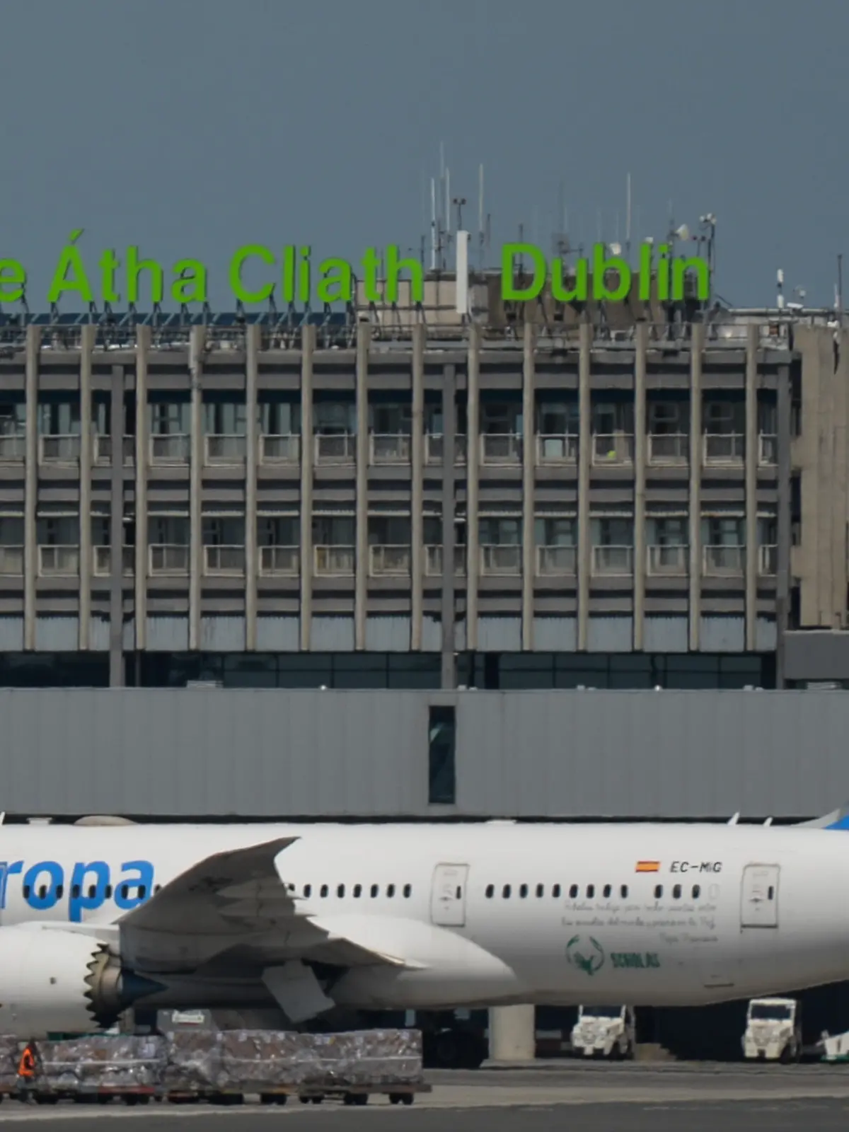 An Air Europa flight arrives at Dublin Airport. On Monday, May 31, 2021, in Dublin, Ireland. (Photo by Artur Widak/NurPhoto)
