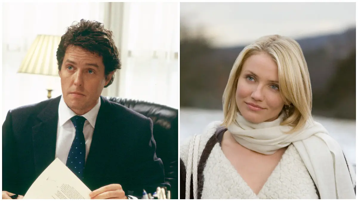 Hugh Grant (links) aus „Tatsächlich... Liebe” und Cameron Diaz (rechts) aus „Liebe braucht keine Ferien”