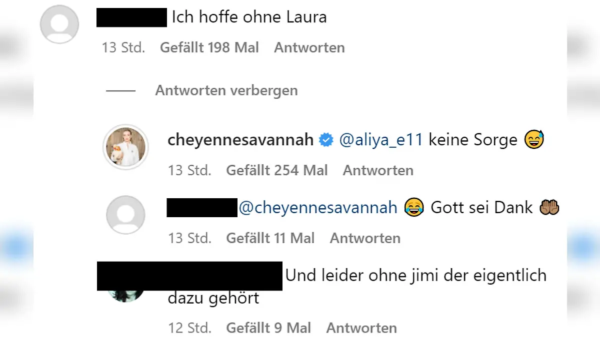 Auf Instagram wird Cheyenne Ochsenknecht deutlich: Jimi Blue und seine Freundin Laura Maria werden wohl nicht mehr bei „Diese Ochsenknechts“ zu sehen sein.