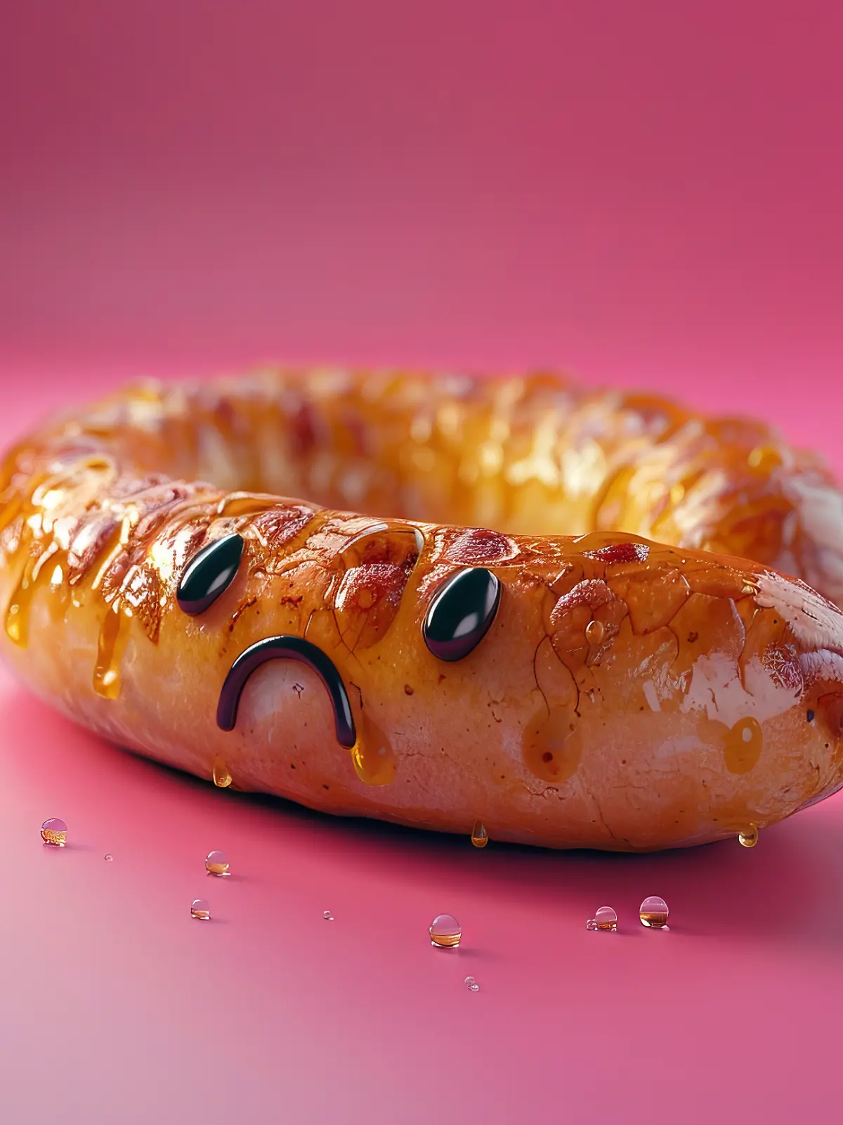 Wurst mit traurigem Gesicht
