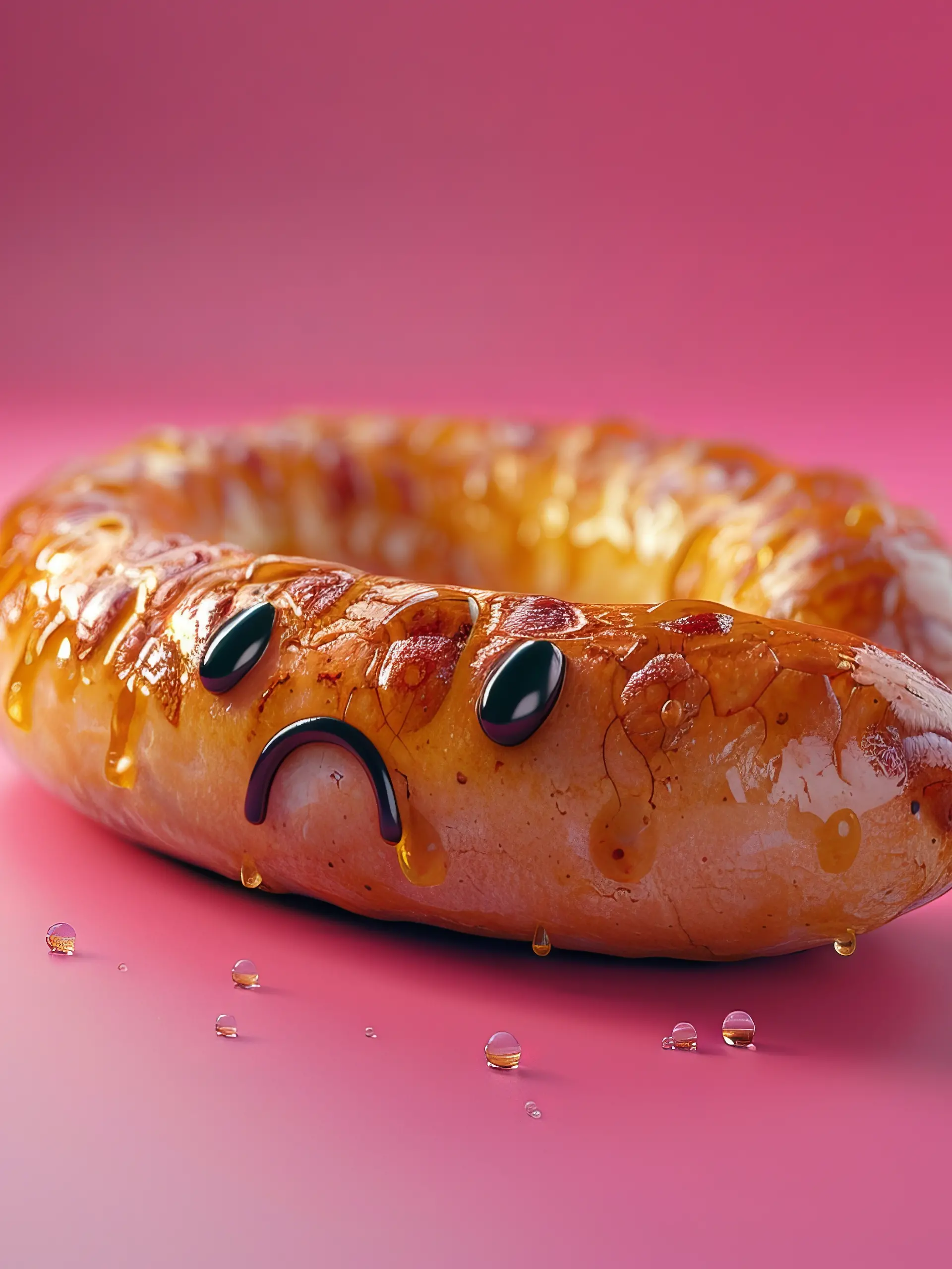 Wurst mit traurigem Gesicht