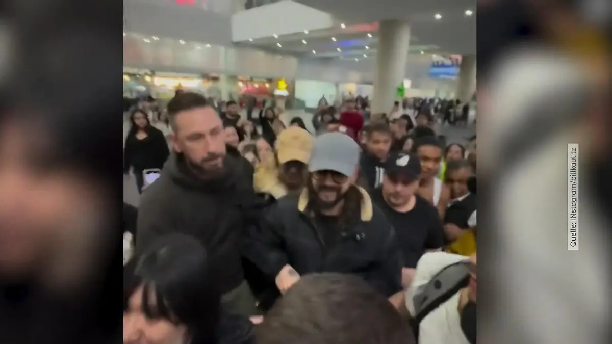 Tokio Hotel löst einen Massenansturm am Flughafen aus. Seien Sie vorsichtig, es wird laut