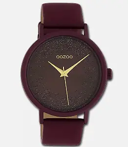 Oozoo-Damen-Armbanduhr Bordeauxrot (mit Gutscheincode ADVENT15)