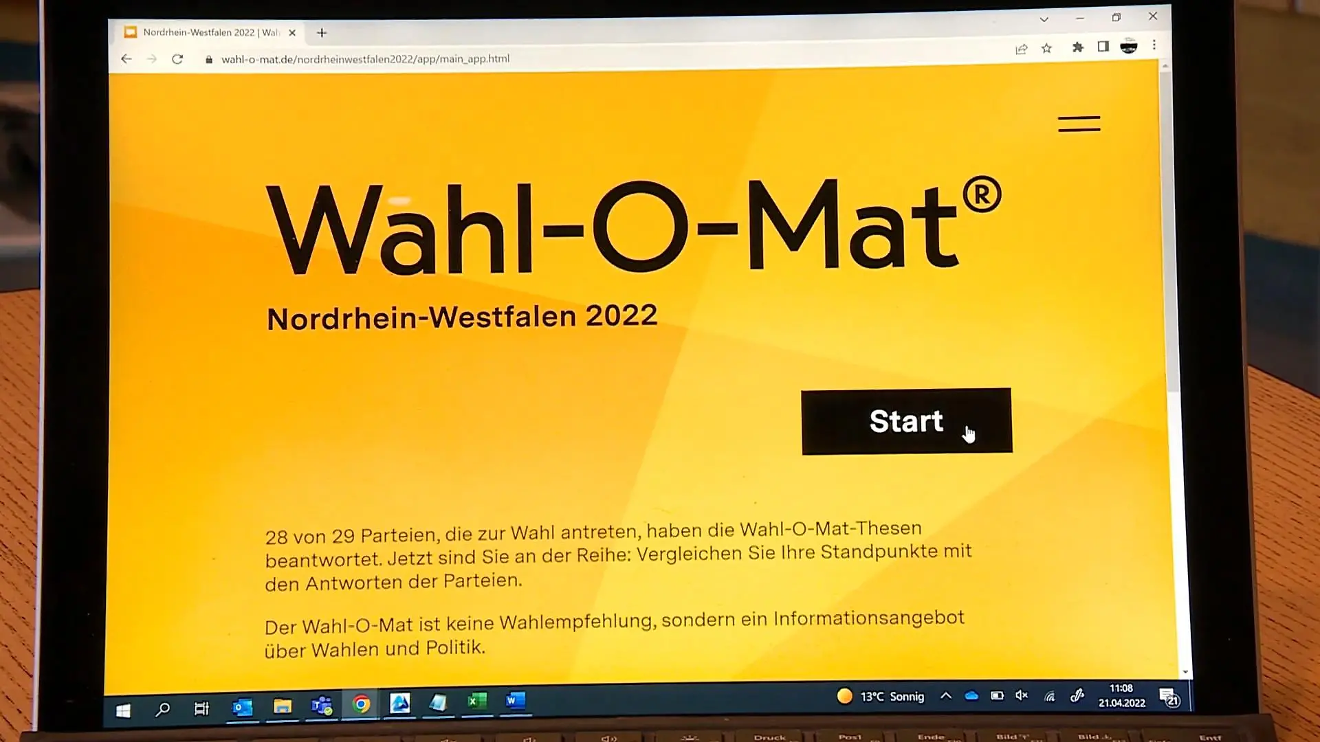 Wahl-O-Mat startet Landtagswahl