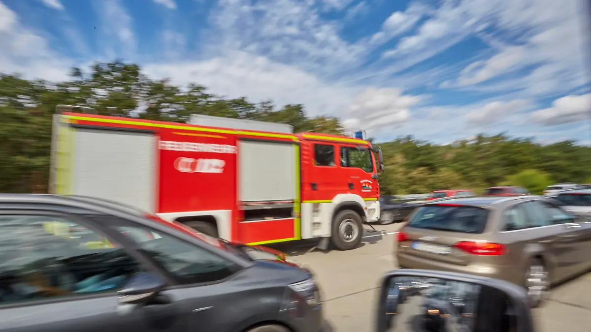 Feuerwehreinsatz auf der Autobahn