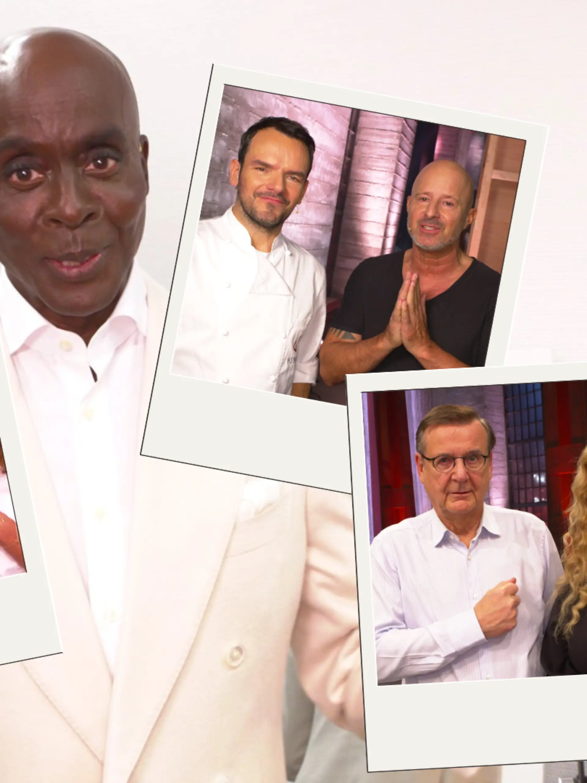 Christian Rach, Jana-Ina Zarrella, Bruce Darnell, Steffen Henssler, Detlef Steves, Hans Mahr und Katja Burkard wünschen Rainer Calmund gute Besserung