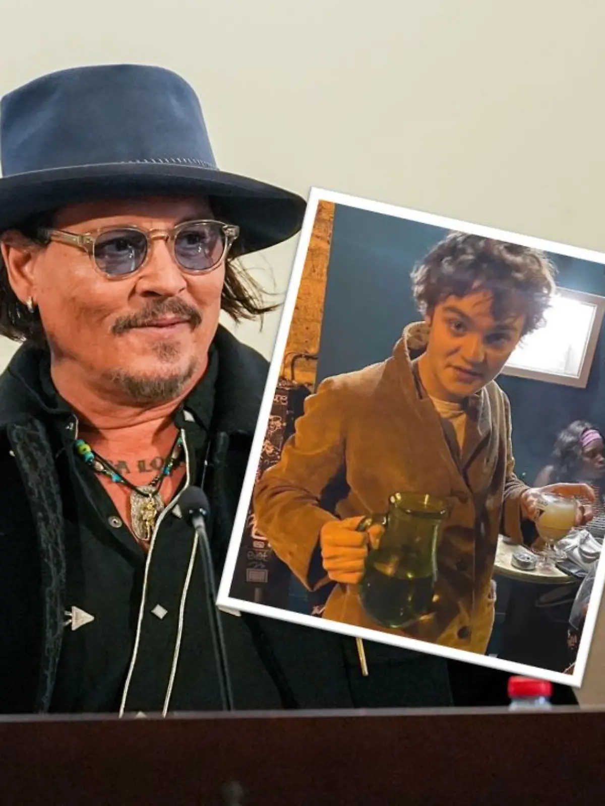 Collage von Johnny Depp und Sohn Jack. 