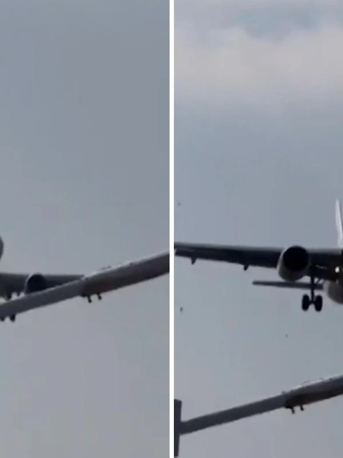 Während der Landung kollidiert ein Flieger mit einem Vogelschwarm.