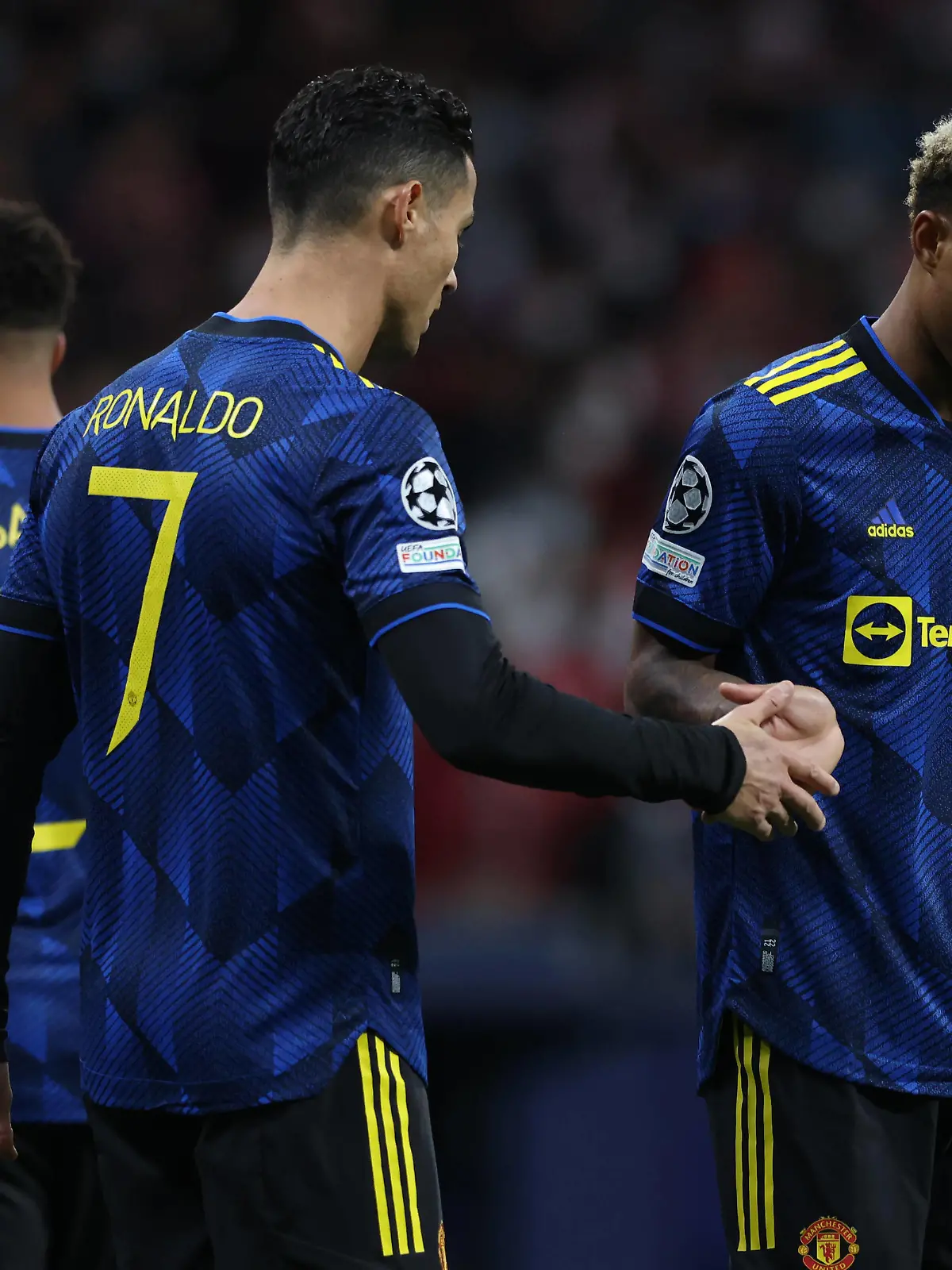 Madrid, Spain, 23rd February 2022. Cristiano Ronaldo and Marcus Rashford of Manchester United, ManU during the UEFA Champions League match at Estadio Metropolitano, Madrid. Picture credit should read: Jonathan Moscrop / Sportimage PUBLICATIONxNOTxINxUK SPI-1544-0042 