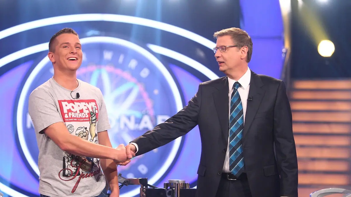 Günther Jauch mit Aaron Troschke aus Berlin