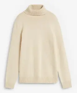 Rollkragenpullover in Kieselbeige