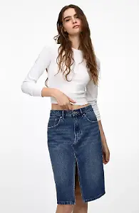 Midi-Jeansrock