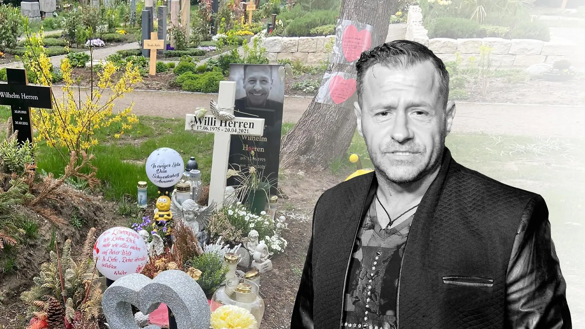 Das Grab von Willi Herren ziert immer noch ein weißes Holzkreuz.
