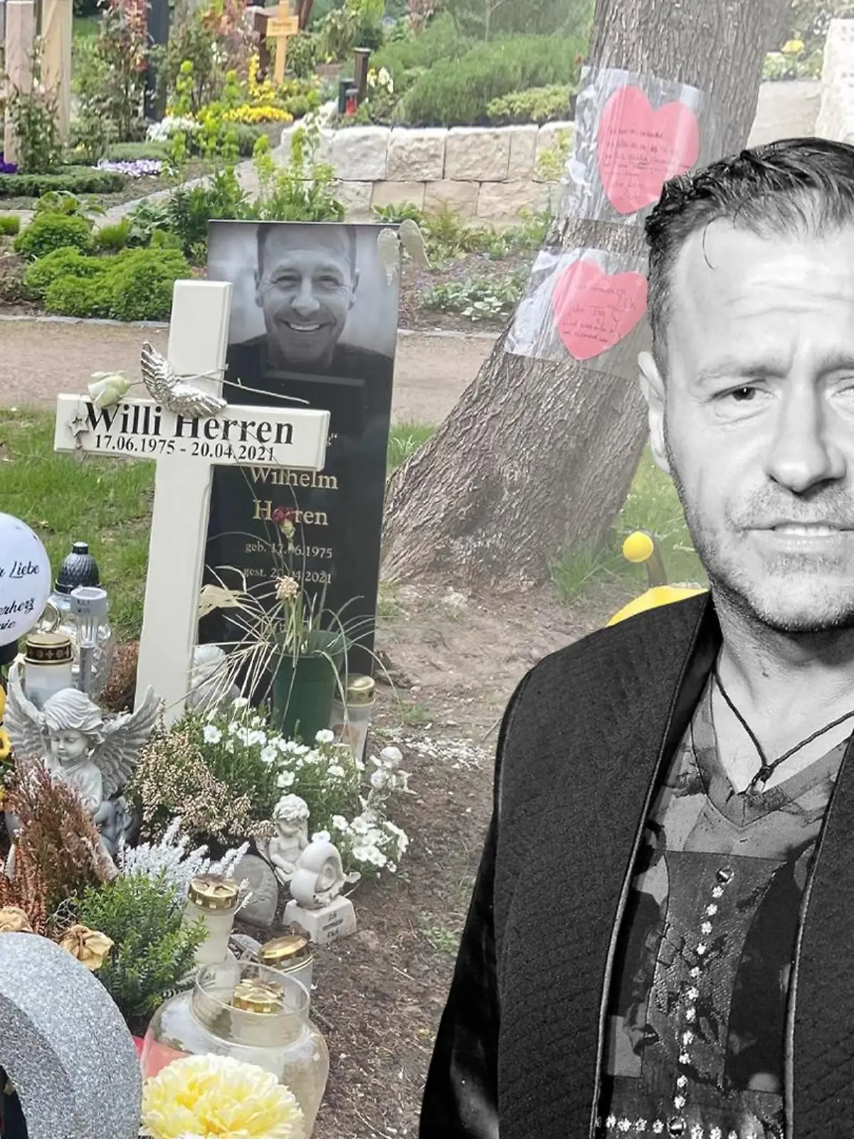 Das Grab von Willi Herren ziert immer noch ein weißes Holzkreuz.