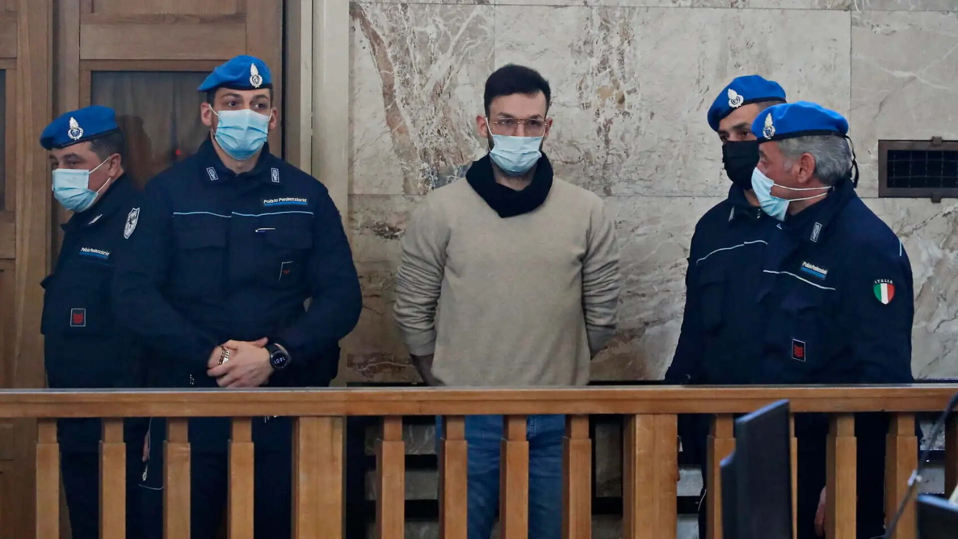 Foto Lorenzo Zambello/LaPresse 4 marzo 2022 Bolzano, ItaliaCronacaTribunale di Bolzano. Corte d'Assise. Prima Udienza Processo Benno Neumair, il trentenne reo confesso dell’omicidio dei suoi genitori Laura Perselli e Peter Neumair, lo scorso 4 gennaio.Nella foto: Benno Neumair durante l'udienzaPhoto Lorenzo Zambello/LaPresse march 04, 2022 Bolzano, ItalyNewsFirst court hearing for Benno Neumair a 30-year-old man who killed his parents and dumped their bodies into a northern Italian river last January..Foto Lorenzo Zambello/LaPresse .4 marzo 2022 Bolzano, Italia.Cronaca.Tribunale di Bolzano. Corte d'Assise. Prima Udienza Processo Benno Neumair, il trentenne reo confesso dell’omicidio dei suoi genitori Laura Perselli e Peter Neumair, lo scorso 4 gennaio..Nella foto: Benno Neumair durante l'udienza..Photo Lorenzo Zambello/LaPresse .march 04, 2022 Bolzano, Italy.News.First court hearing for Benno Neumair a 30-year-old man who killed his parents and dumped their bodies into a northern Italian river last January...Foto Lorenzo Zambello/LaPresse Tribunale di Bolzano Corte d'Assise Prima Udienza Processo Benno Neumair Delitto Omicidio Genitori 2021 Laura Perselli Peter Neumair Inputato Benno Neumair Giudice Carlo BusatoPubblico Ministero Igor Secco Iovene Federica Avvocati Difesa Flavio Moccia Angelo Polo Avvocati Parte Civile Carlo Bertacchi Elena Valenti Famigliari Vittime Figlia MadèNeumair Sorella Vittima Carla Perselli Fratello Vittima Gunter Neumair Venerdi 04 Marzo 2022 Bolzano (Credit Image: © Lorenzo Zambello/LaPresse via ZUMA Press
