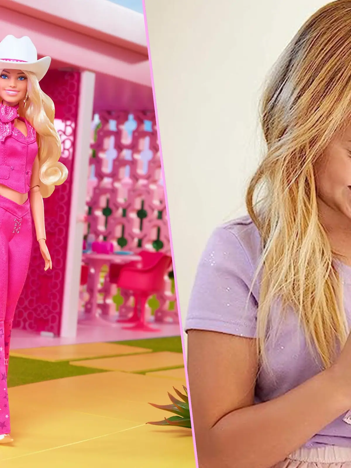 Ein junges Mädchen und zwei Barbie-Puppen