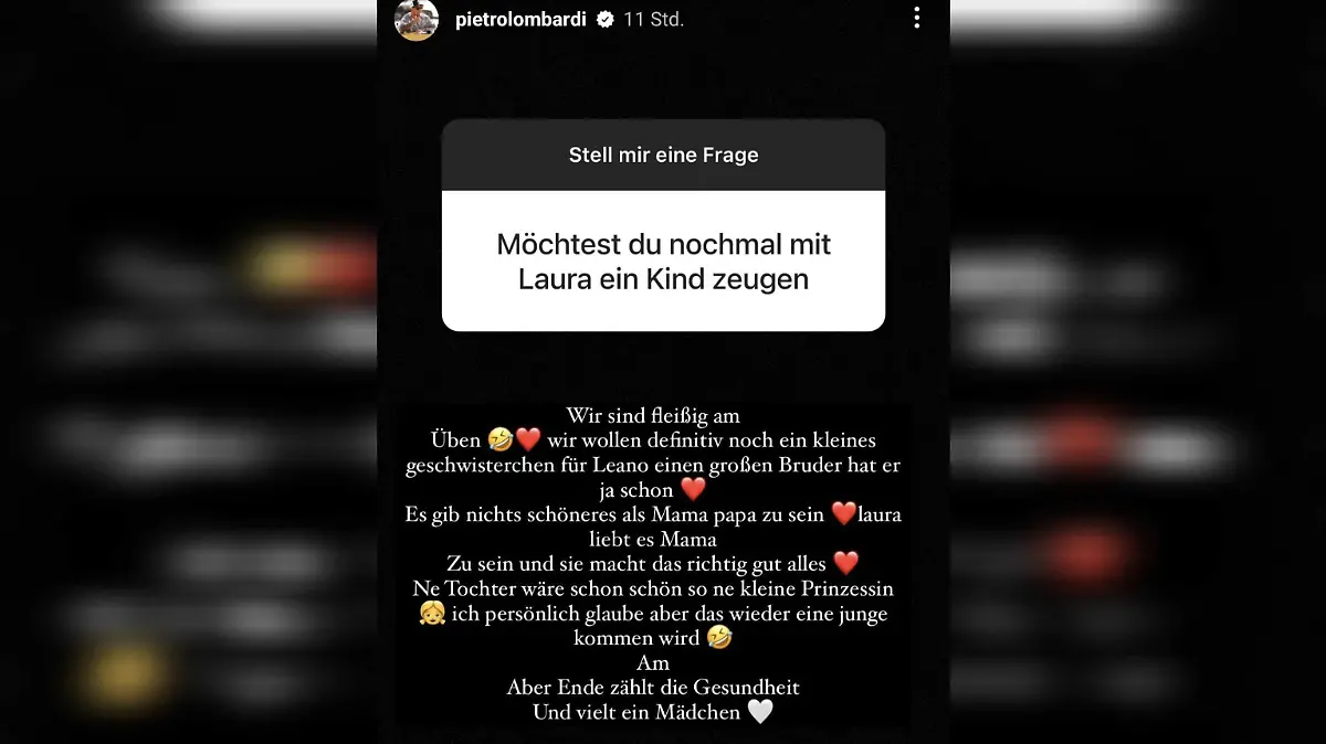 Pietro Lombardi möchte noch ein Baby mit seiner Verlobten Laura Maria