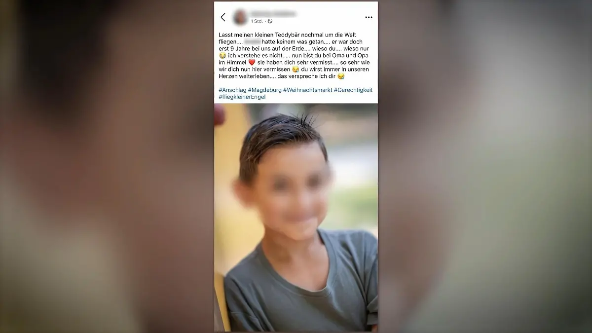 André (9) ist einer der Toten vom Weihnachtsmarkt Anschlag in Magdeburg