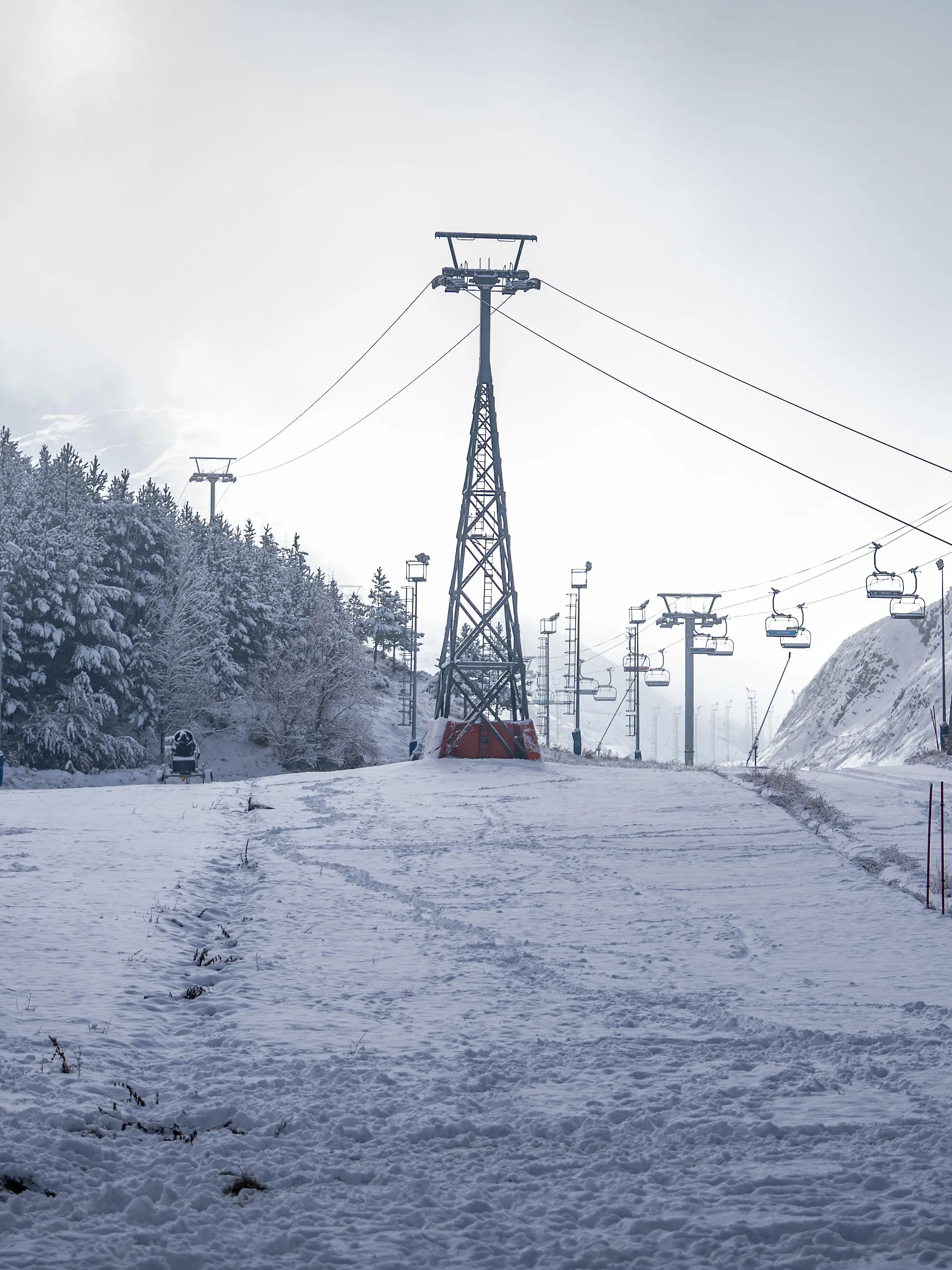 Blick auf das Palandöken Ski Center, eines der wichtigsten Wintertourismus-Orte in der Türkei.