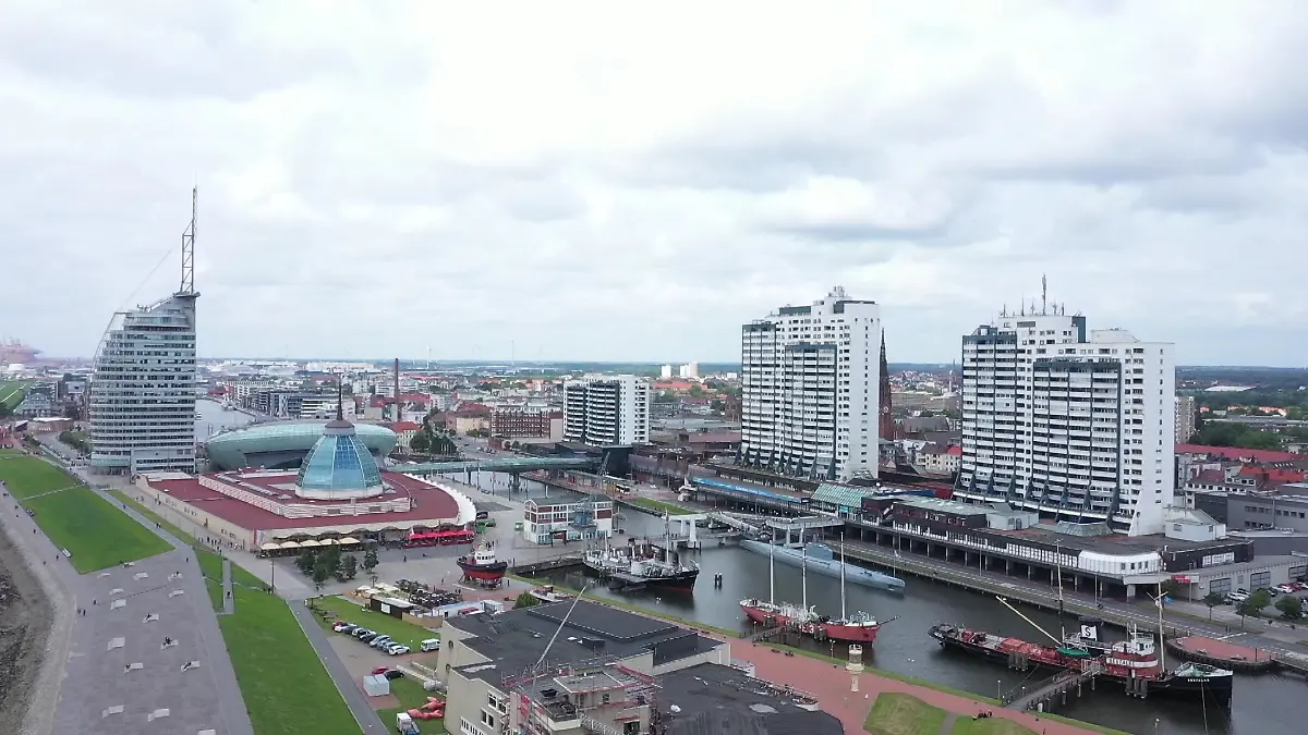 Ein Luftbild der Stadt Bremerhaven