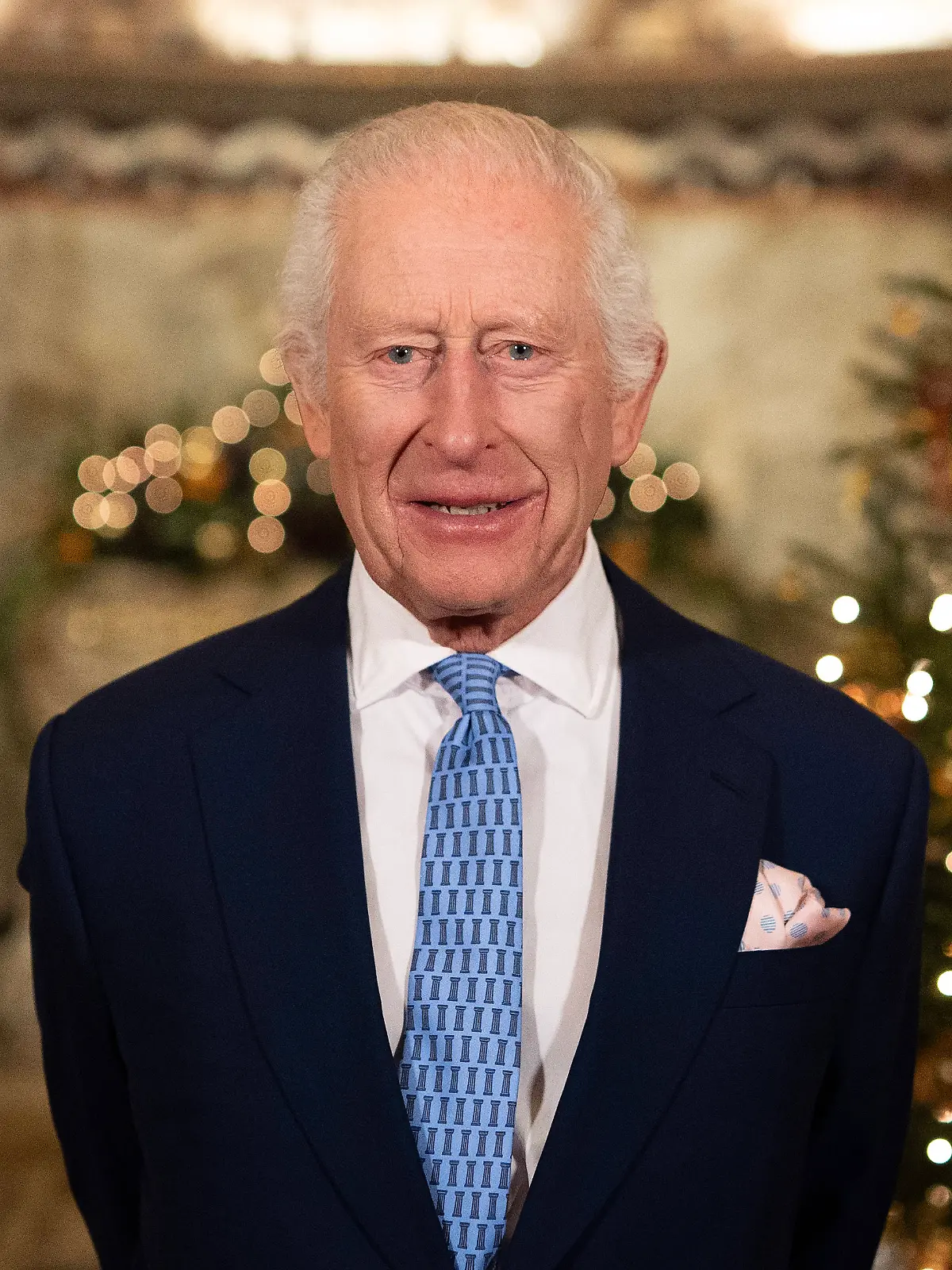König Charles III. während seiner Weihnachtsansprache in London.