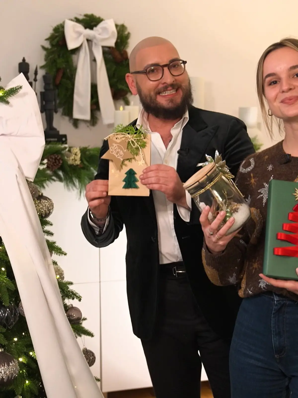 Kreative Verpackung für Weihnachtsgeschenke.